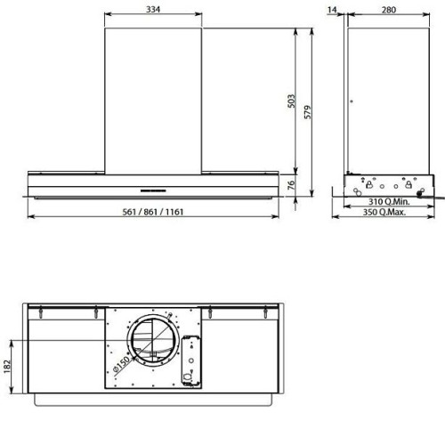 Вытяжка FALMEC VIRGOLA TOUCH NRS 120 BLACK
