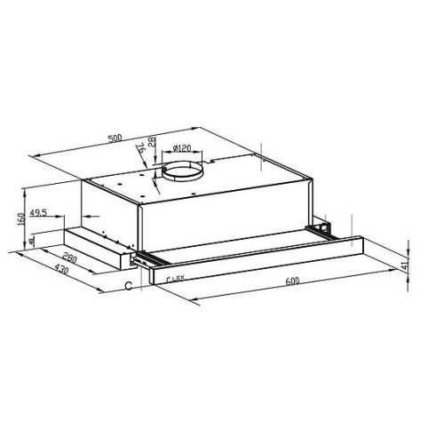 Вытяжка LEX HIDE 600 INOX