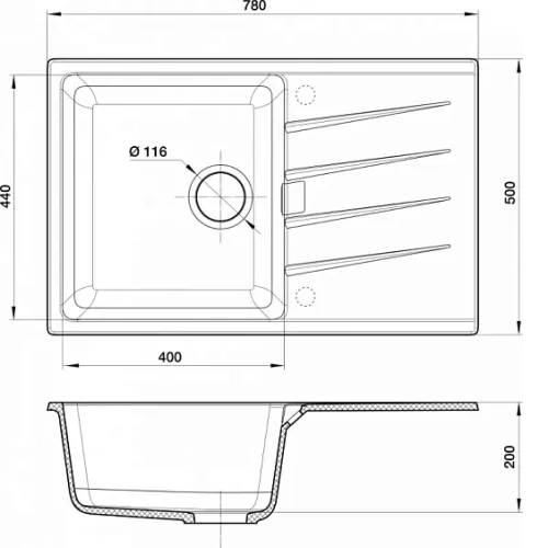 Кухонная мойка RIVELATO RAUM 78 antracite