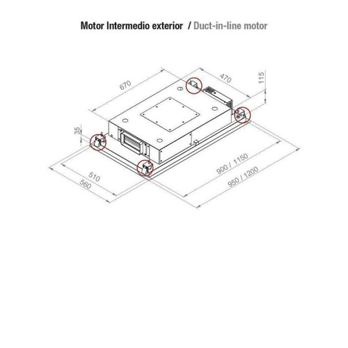 Вытяжка PANDO E-297/120 INOX V.1550 ECO