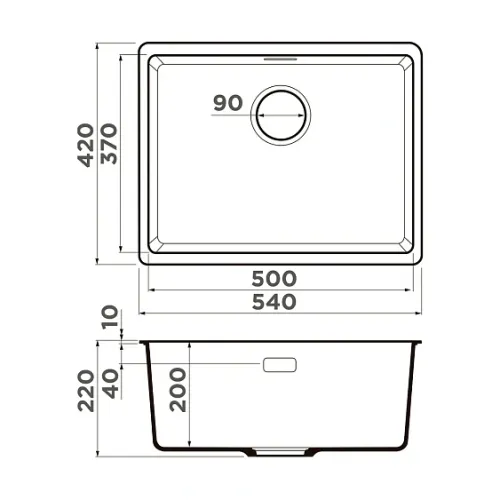 Кухонная мойка OMOIKIRI Kata 54-U-ES (4997503)