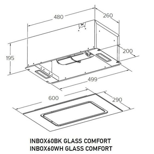 Вытяжка MEFERI INBOX60WH GLASS COMFORT