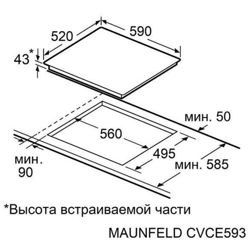 Варочная поверхность MAUNFELD CVCE593TPBK