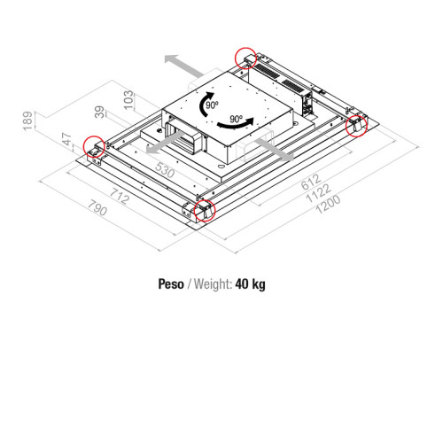 Вытяжка PANDO E-221/120 BLANCO V.1130 ECO SEC PLUS