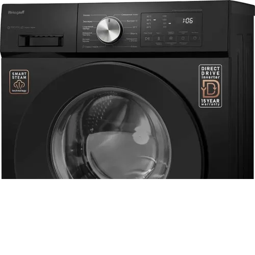 Стиральная машина WEISSGAUFF WM 45127 Direct Drive Inverter Steam Black