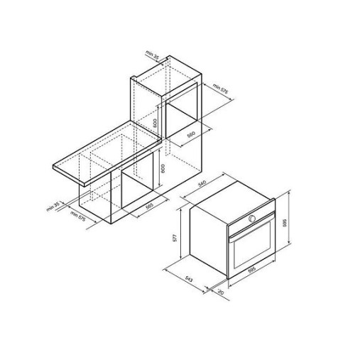 Духовой шкаф LEX EDP 607 BL Wide Series