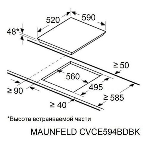 Варочная поверхность MAUNFELD CVCE594BDBK