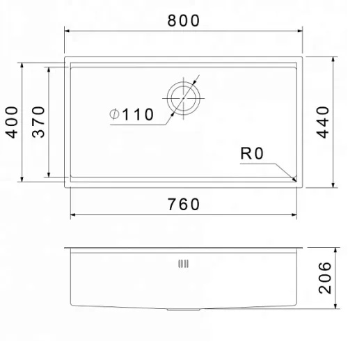 Кухонная мойка RIVELATO Rinox 8044 UN