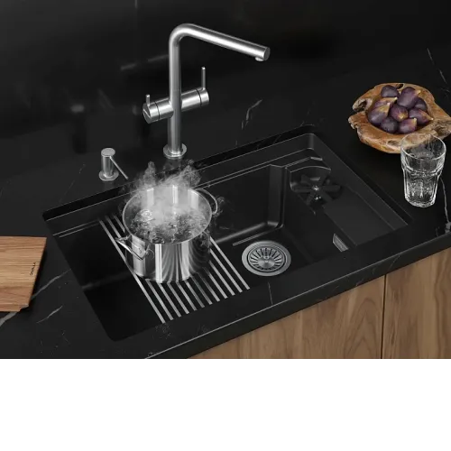 Кухонная мойка GRANULA 7309RU шварц