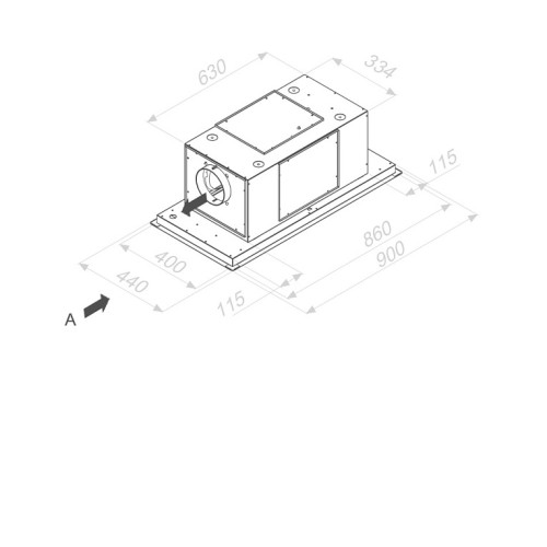 Вытяжка PANDO E-290/90 INOX V.1350 SEC