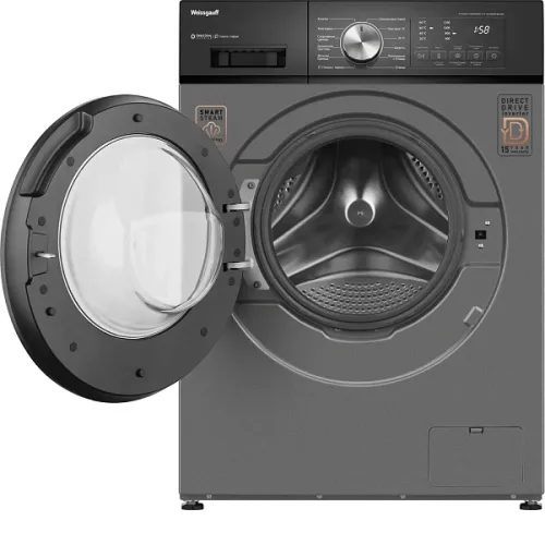 Стиральная машина WEISSGAUFF WM 45127 Direct Drive Inverter Steam Deep Grey