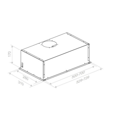 Вытяжка PANDO PGF/60 GRIS INOX V.730 SEC