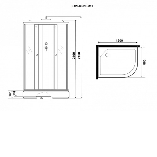 Душевая кабина NIAGARA Eco E120/80/26L/MT