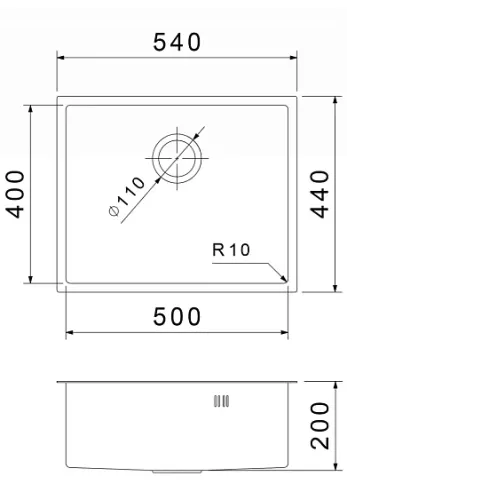 Кухонная мойка RIVELATO Rinox 5444 UN