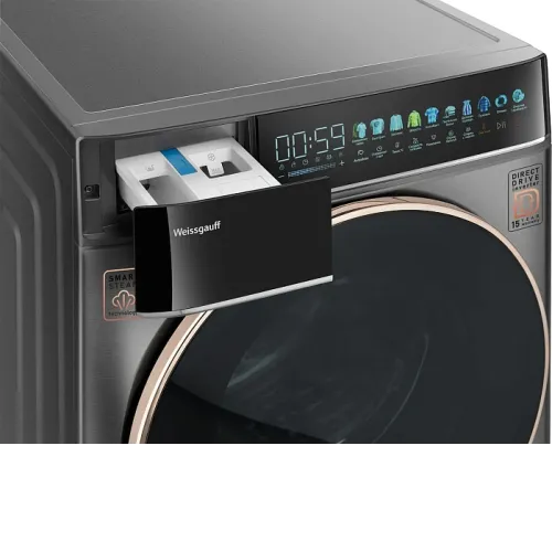 Стиральная машина WEISSGAUFF WM 58411 Direct Drive Inverter Premium Steam Grey