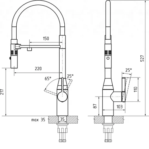 Смеситель RIVELATO Almara BS