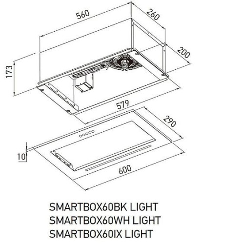 Вытяжка MEFERI SMARTBOX60BK LIGHT