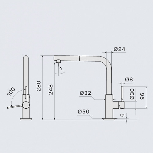 Смеситель FALMEC TREVI CORNER COPPER BRONZE (MTRC.00#PQF)