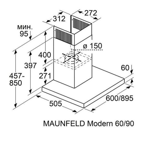 Вытяжка MAUNFELD Modern 60 черный