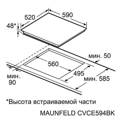 Варочная поверхность MAUNFELD CVCE594BK