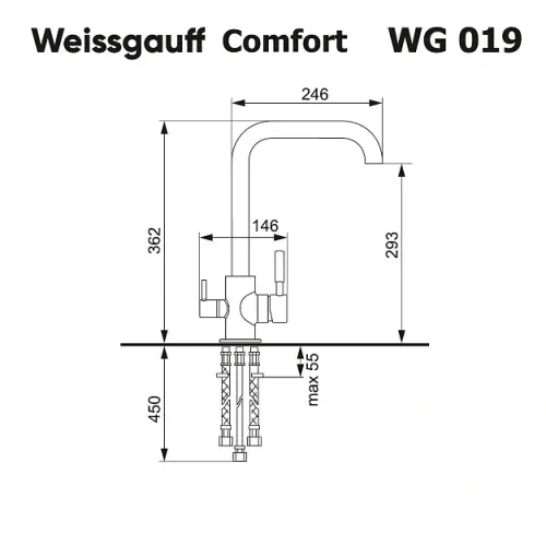 Смеситель WEISSGAUFF WG 019328 Comfort Beige Sand