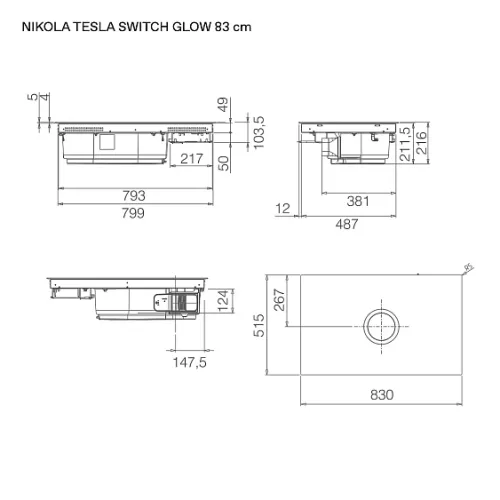 Варочная поверхность ELICA NIKOLATESLA SWITCH GLOW EVO BL/A/83 (PRF0196335)