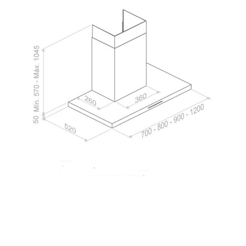 Вытяжка PANDO P-401/70 INOX V.1050 ECO SEC PLUS