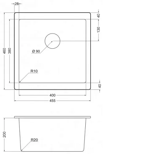 Кухонная мойка EMAR EMQ-1455.P алмаз