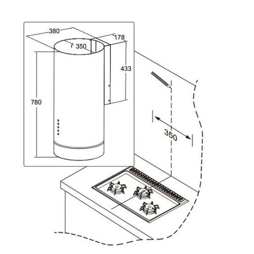 Вытяжка MEFERI TUBE35GOLD COMFORT