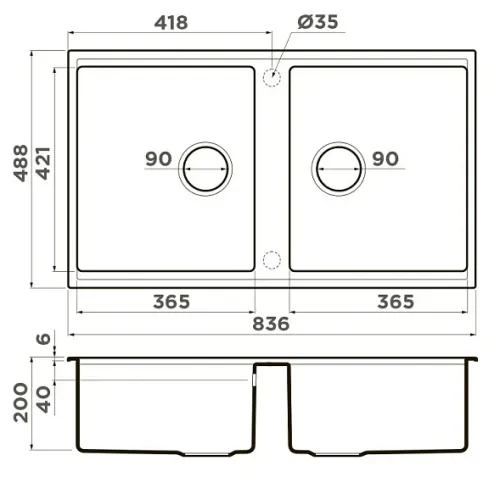 Кухонная мойка OMOIKIRI Kitagawa 83-2-U-MO (4997201)