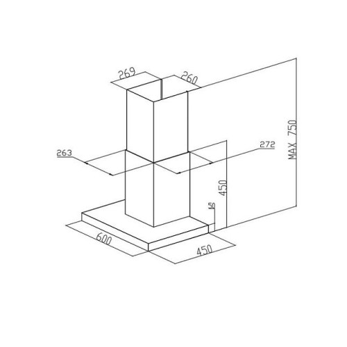 Вытяжка MEFERI SLIMBOX60BK LIGHT