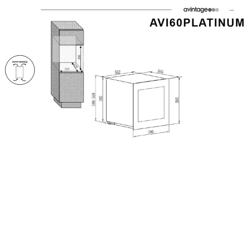 Винный шкаф AVINTAGE AVI60PLATINUM