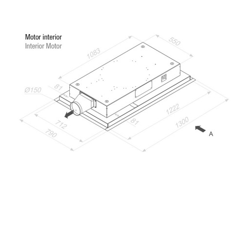 Вытяжка PANDO E-265/130 CRISTAL BLANCO V.1130 ECO SEC PLUS