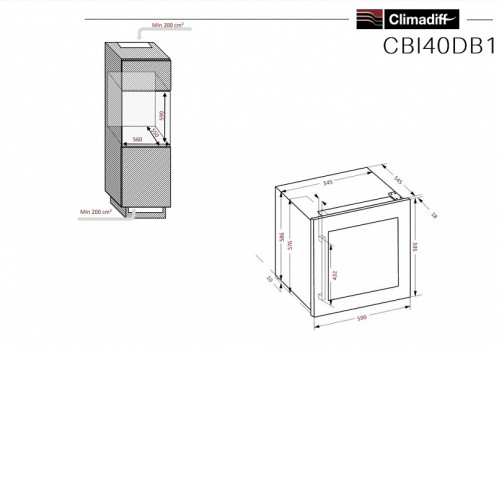 Винный шкаф CLIMADIFF CBI40DB1
