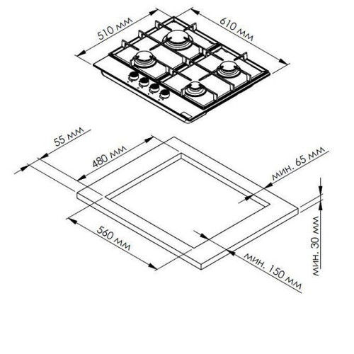 Варочная поверхность KUPPERSBERG TG 68 B