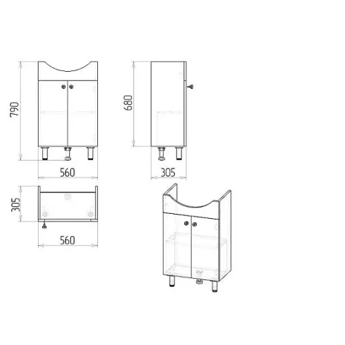 Комплект мебели GROSSMAN ЭКО-60 3 в 1 комбинированный 106052-2