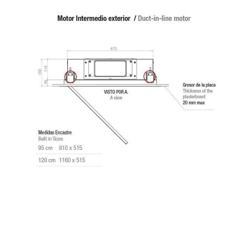 Вытяжка PANDO E-297/120 INOX V.1550 ECO