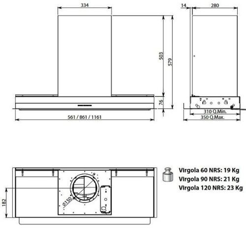 Вытяжка FALMEC VIRGOLA TOUCH NRS 90 BLACK